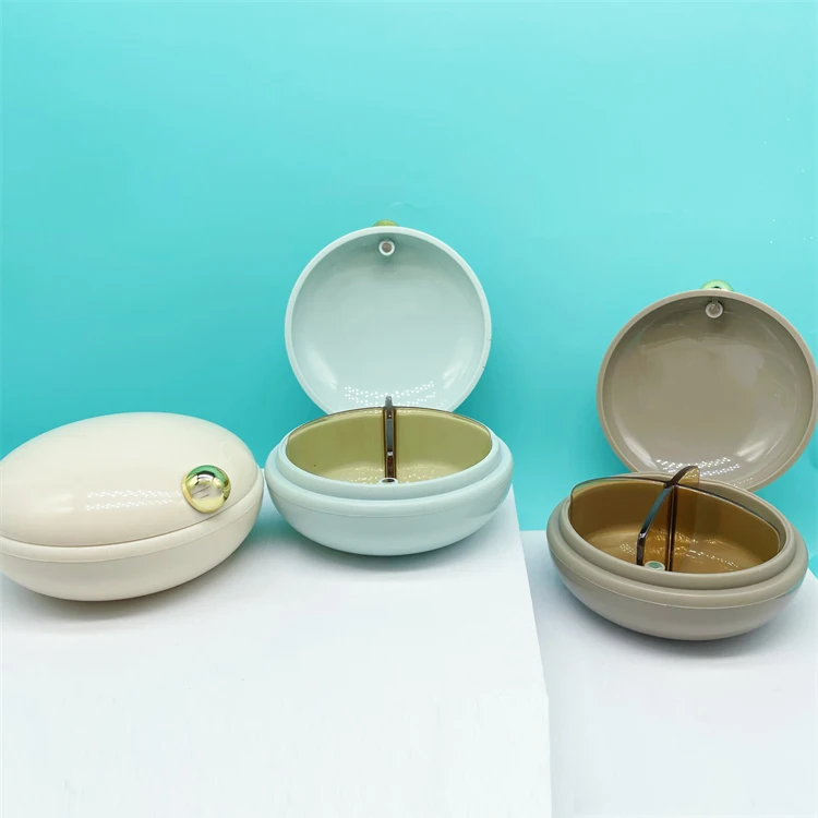 Custom Logo Round  ABS AS 4 Compartment Pill Storage Cases Box