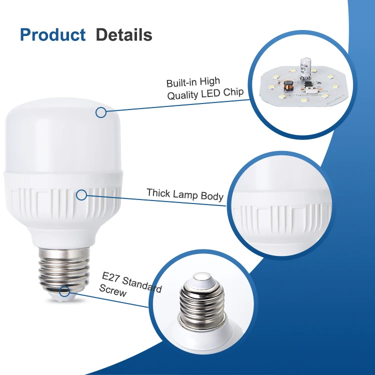 Zhongshan Factory New Designs Energy Saver 15W 20W 30W 5w 10W Shenzhen Led Bulb