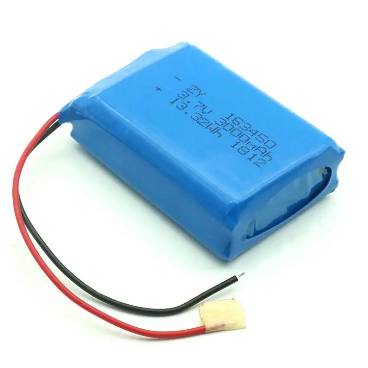 
Manufacturer 163450 803450-2P 3.7V 3000mAh Battery Pack Lipo Prismatic Cells For GPS 