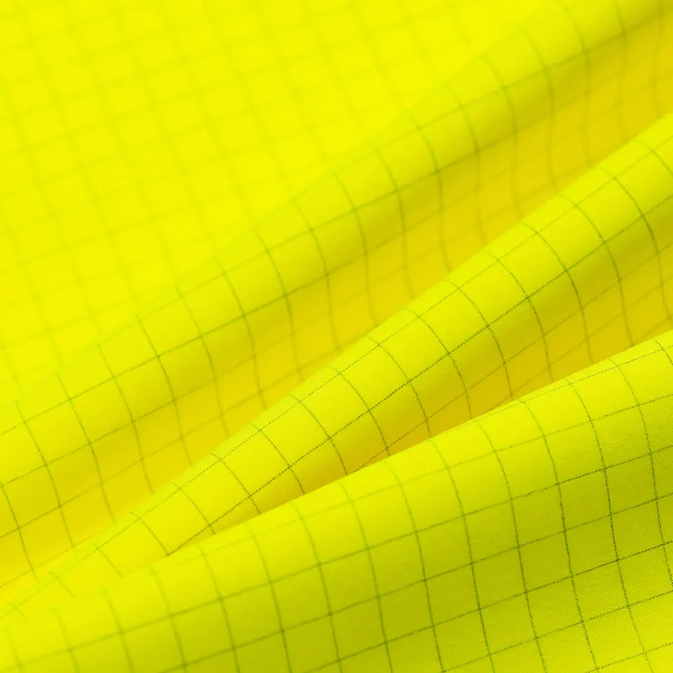 
modacrylic softshell fireproof waterproof fabric in high vis yellow colour 