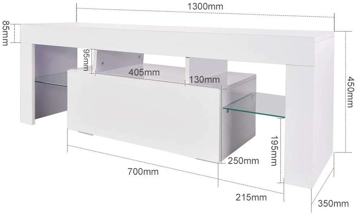Современная Деревянная СВЕТОДИОДНАЯ ТВ-тумба для гостиной (белая)