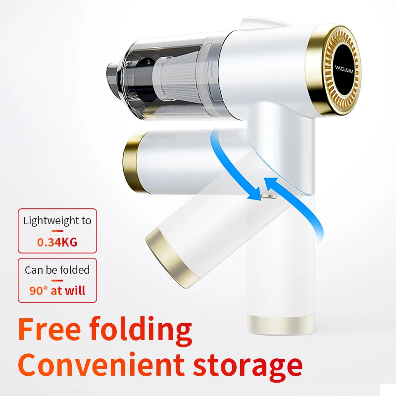 New Powerfull Suction Portable  Rechargeable Wet and Dry Vehicle Vacuum Cleaner for Car Wash Black White Tools Motor