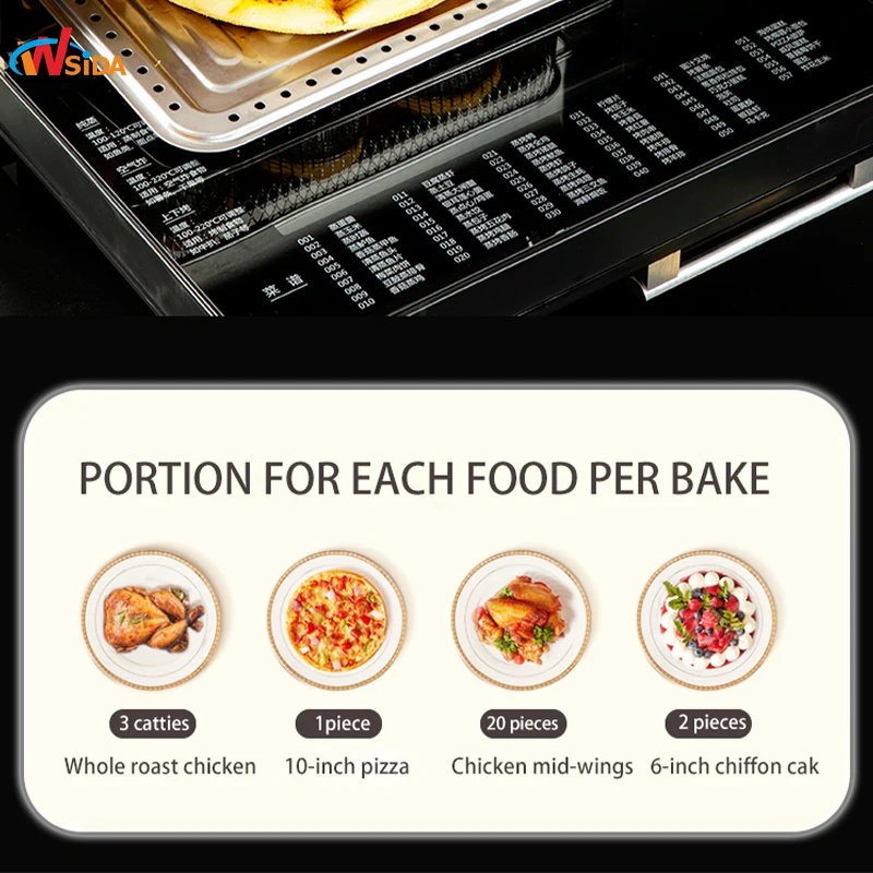 Wsida Commercial Oven Electric Premiumin Multifunctional Household National Electric Oven 22L Large Capacity Air Fryer Oven