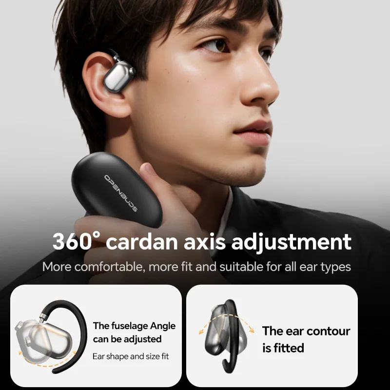 BT5.4 Ultra Low Latency IPX5 Waterproof Open Ear Design OWS Open BT Headset