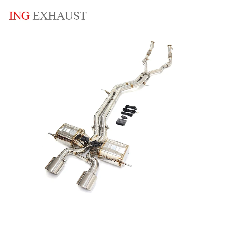 ING Stainless steel Exhaust System Sport Catback for Porsche Cayenne GTS Upgrade Turbo S Muffler With Valve Middle Pipe