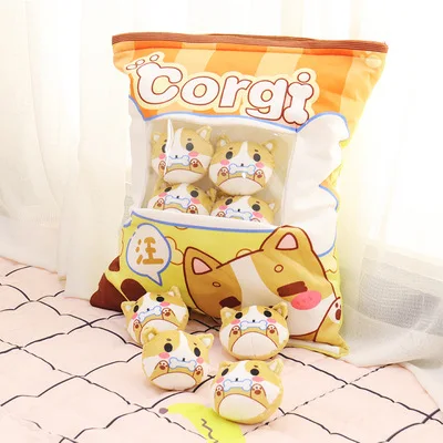 Cute Kawaii Creative Super Soft Pudding Plush Toy Snack Bag Doll a of Small Rabbit Food Pillow