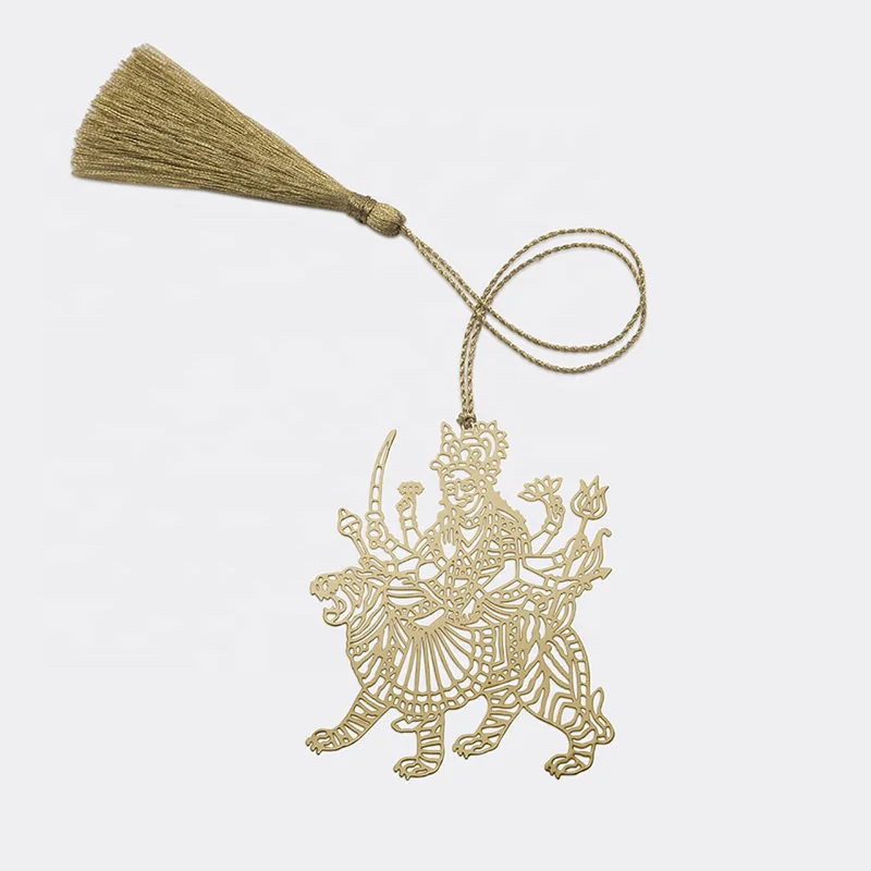 Custom Giraffe Metal Bookmark Cartoon Animal Metal Bookmark Page Clip-on Mini Metal Hollow Bookmark With Tassels