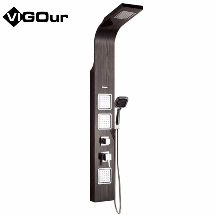 304 Stainless Steel Shower Panel Smart Thermostat Rainfall Shower Set Led Home Shower With Massage Flow