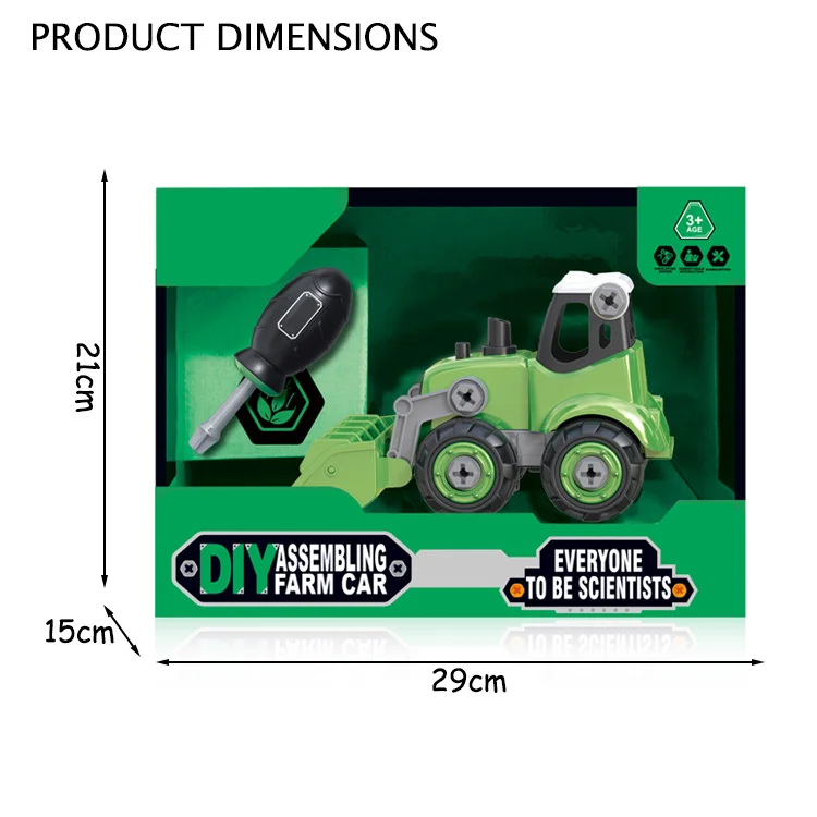 Educational DIY Assemble Combine Harvester Model Vehicle Diecast Truck Toy