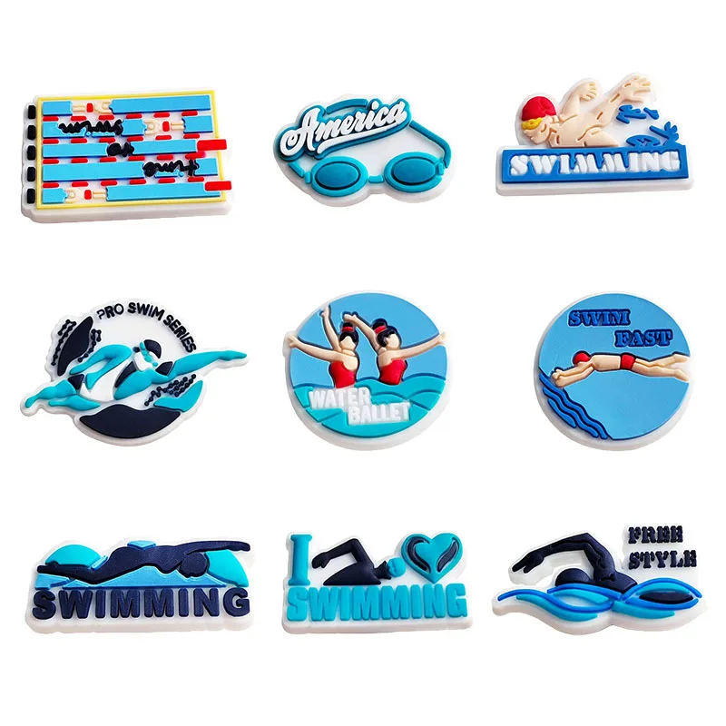 all in stock New Arrivals Wholesale shoes charms Sports gymnastics swimming surfing Shoe decoration clog charms for garden shoes