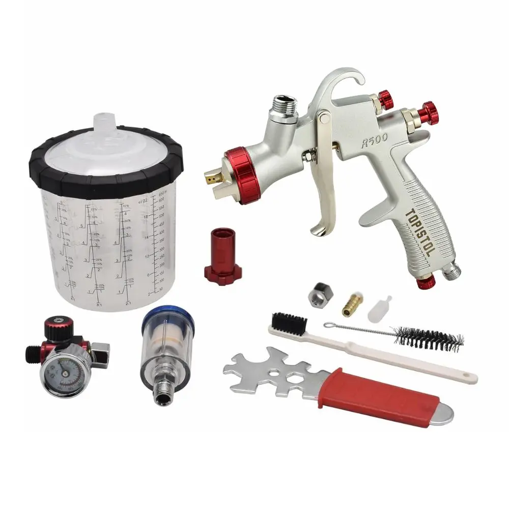 WZAUTO High Quality R500 HVLP Spray Gun For Cars 1.3/1.8mm Nozzle Forged auto paint gun body + anodizing