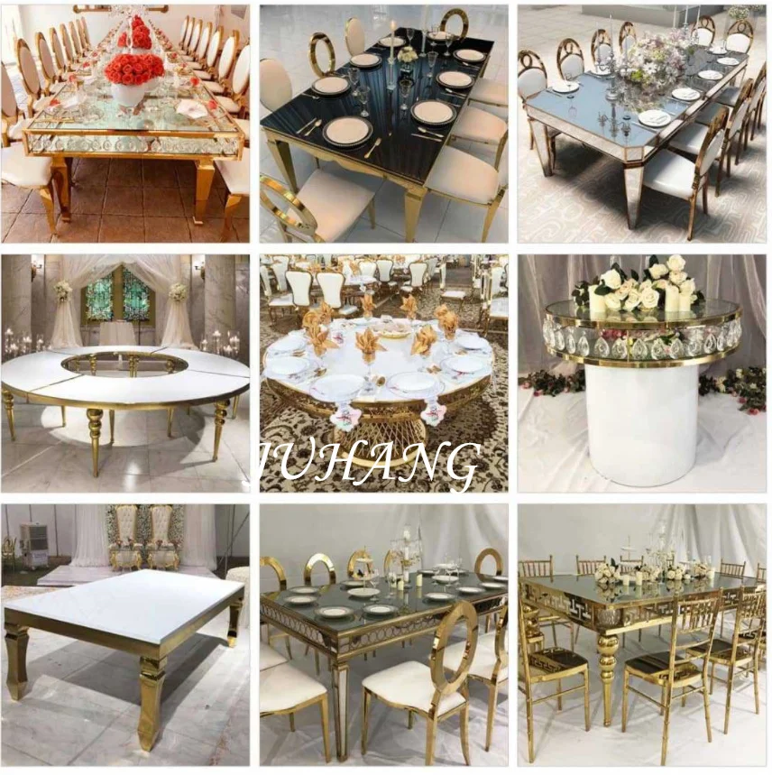 Factory direct stainless steel dining table high-end hotel restaurant round banquet table