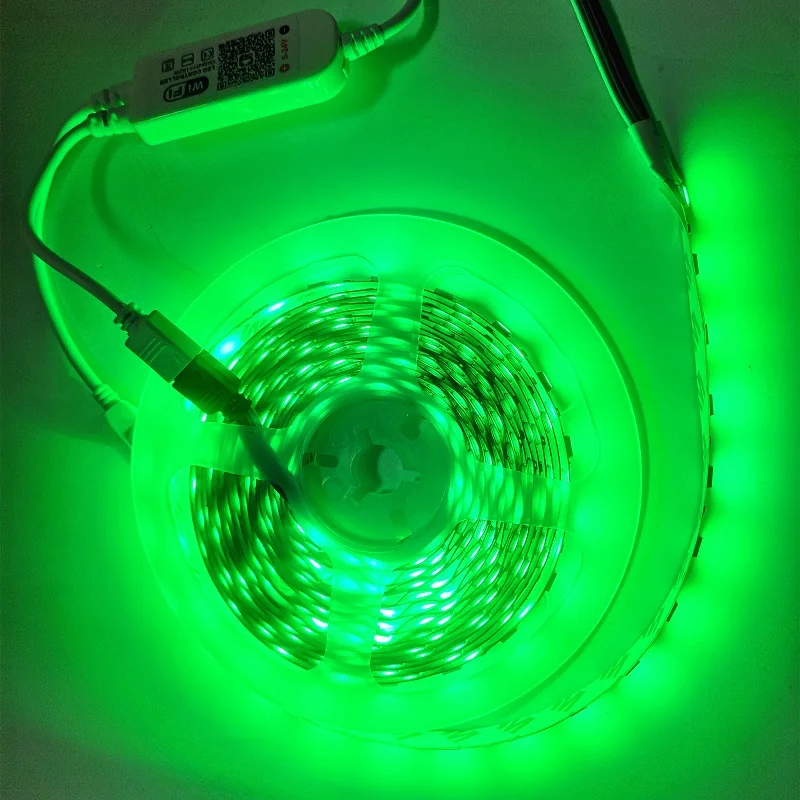 60LEDS per meter 5meter per roll 12VDC Waterproof IP65 Color Changeable LED 5050 RGB WIFI Controller Strip Light smart strip lights