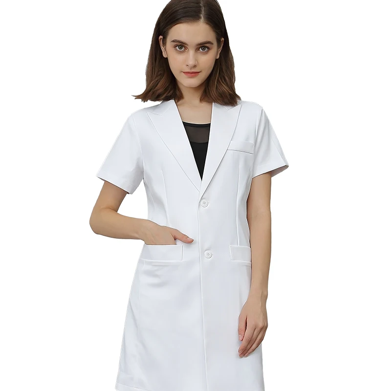 Factory Vendors Poly Cotton Hospital Medical Working Uniforms Low Price Custom Logo White Unisex Doctor Lab Coat for Hospital
