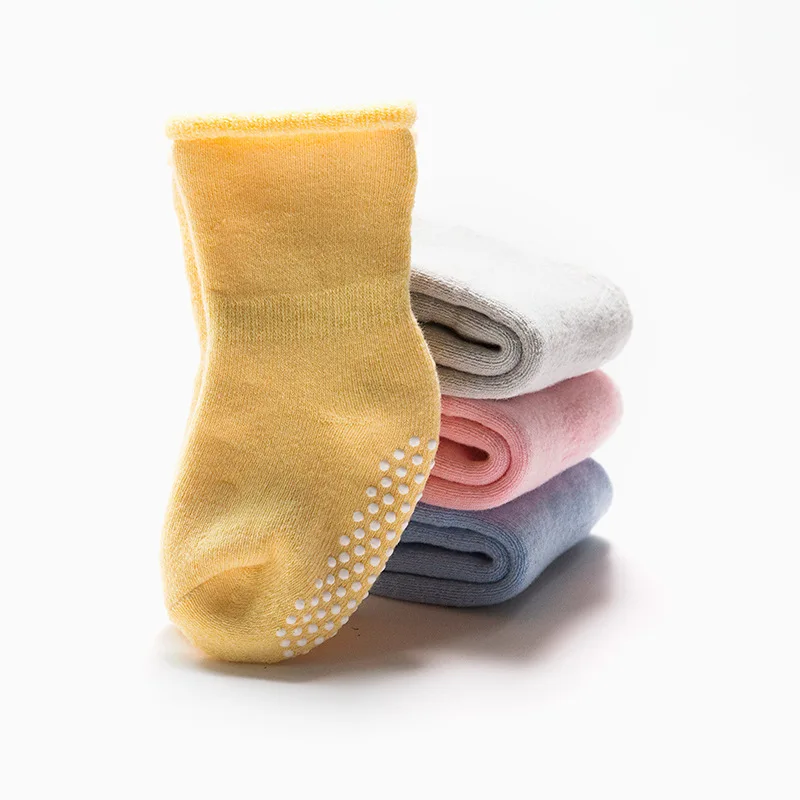 Baby socks winter wool thickened loose socks combed cotton non-slip dispensing baby socks