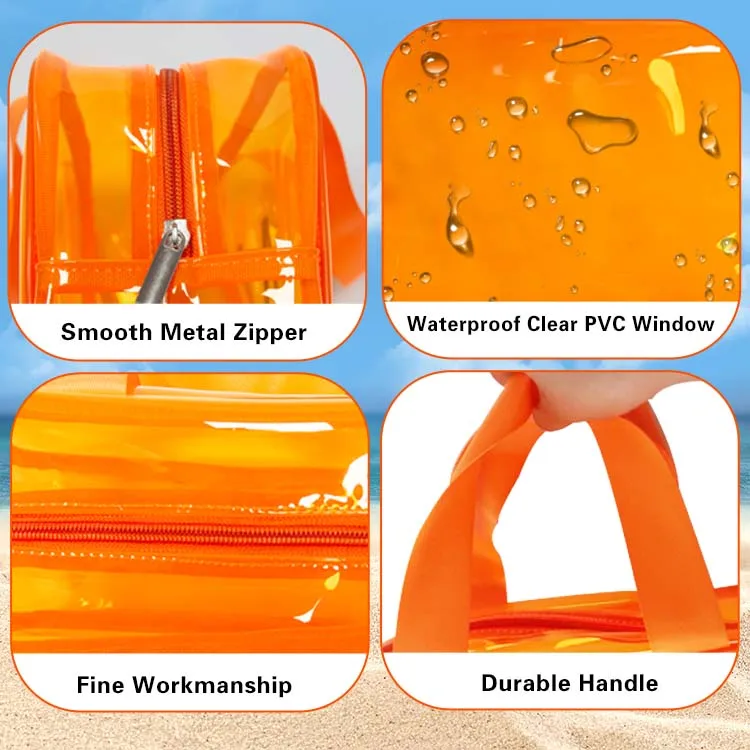 Waterproof Custom Travel Clear Women Toiletry Makeup Storage Bag Large Capacity 3 Set Green Neon Transparent PVC Cosmetic Bag