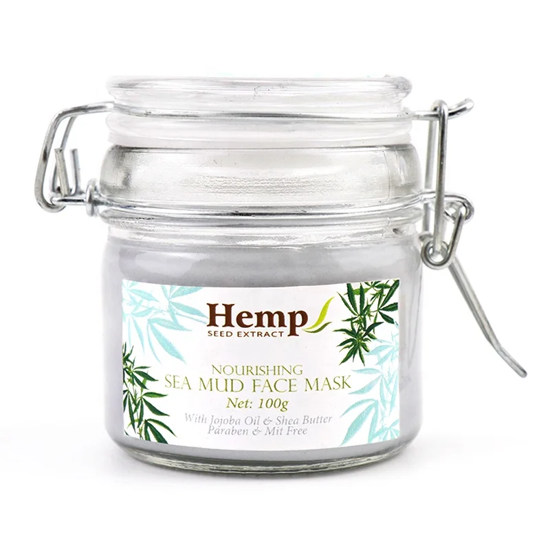 Private Label Facial Skin Care Green Tea or Matcha Dead Sea Hemp Mud Mask