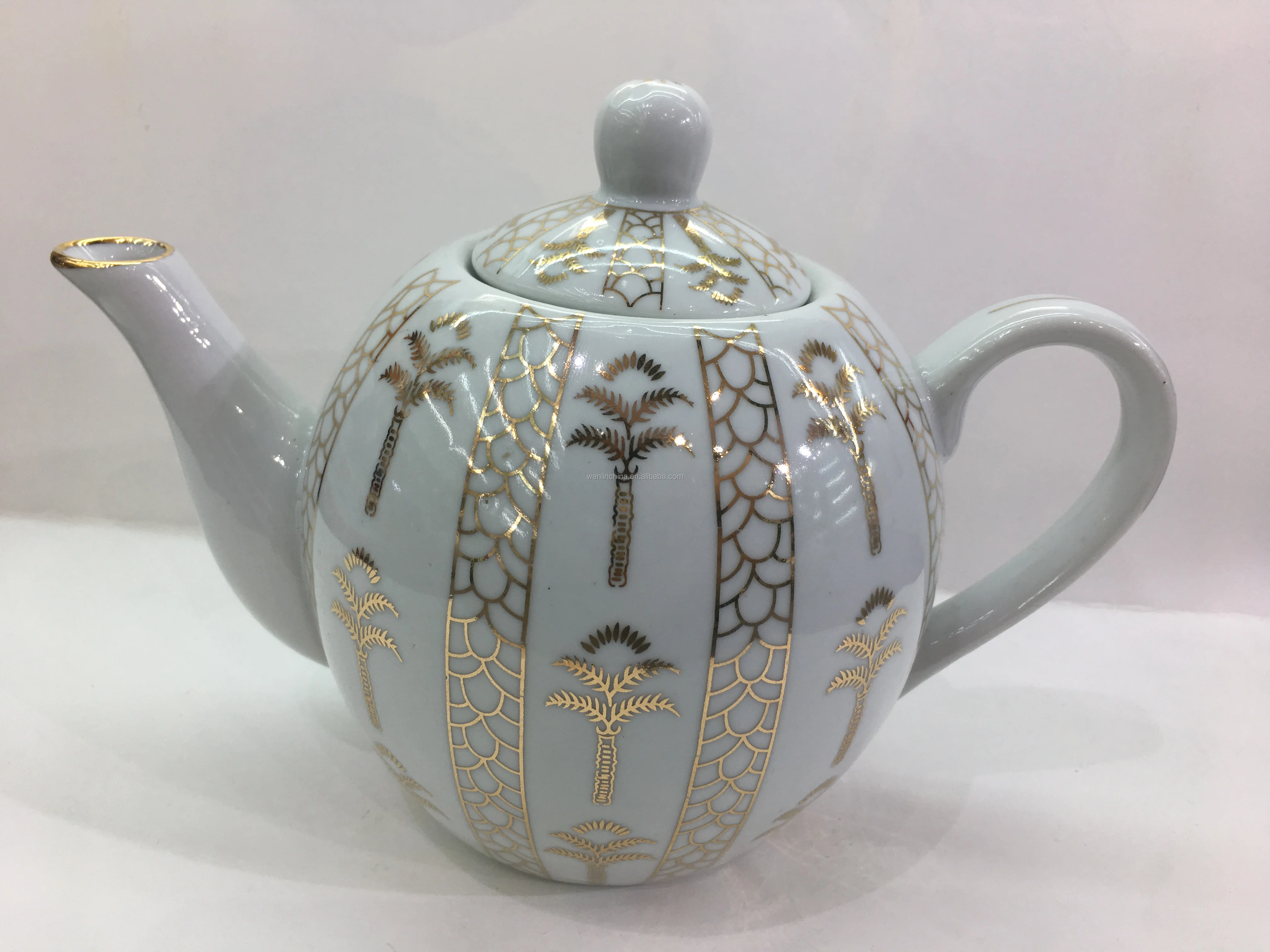 Chaozhou factory Arabic Saudi Middle-East Dubai 600cc 900cc 1200cc 1600cc ceramic porcelain teapot  set coffee teapot