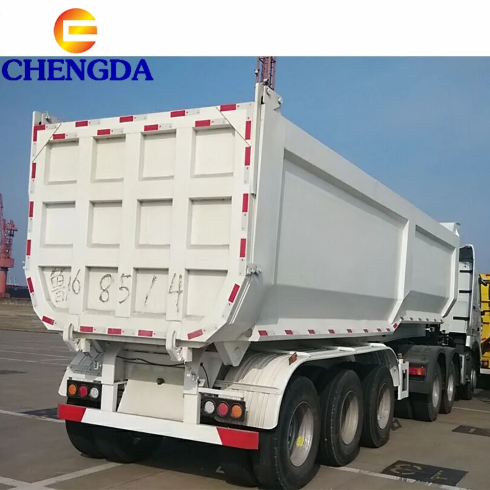 3 Axles 120Ton 90T 70 Tons Rear Tipping Dump Trailer Hydraulic