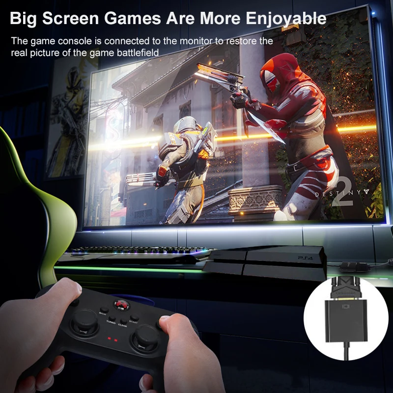  30% скидка Мини HDTV 4K штекер HDMI в VGA Аудио конвертер кабель Поддержка Full HD 1080P