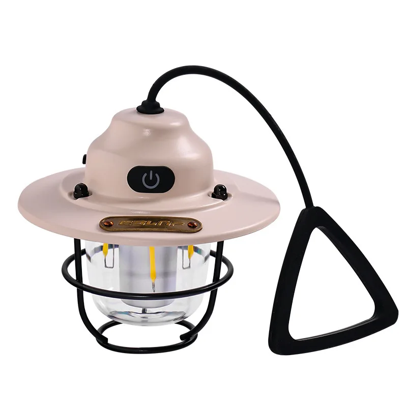 Portable Rechargeable Horse Lantern Tent Dimmable Retro Atmosphere Camping Lamp Outdoor