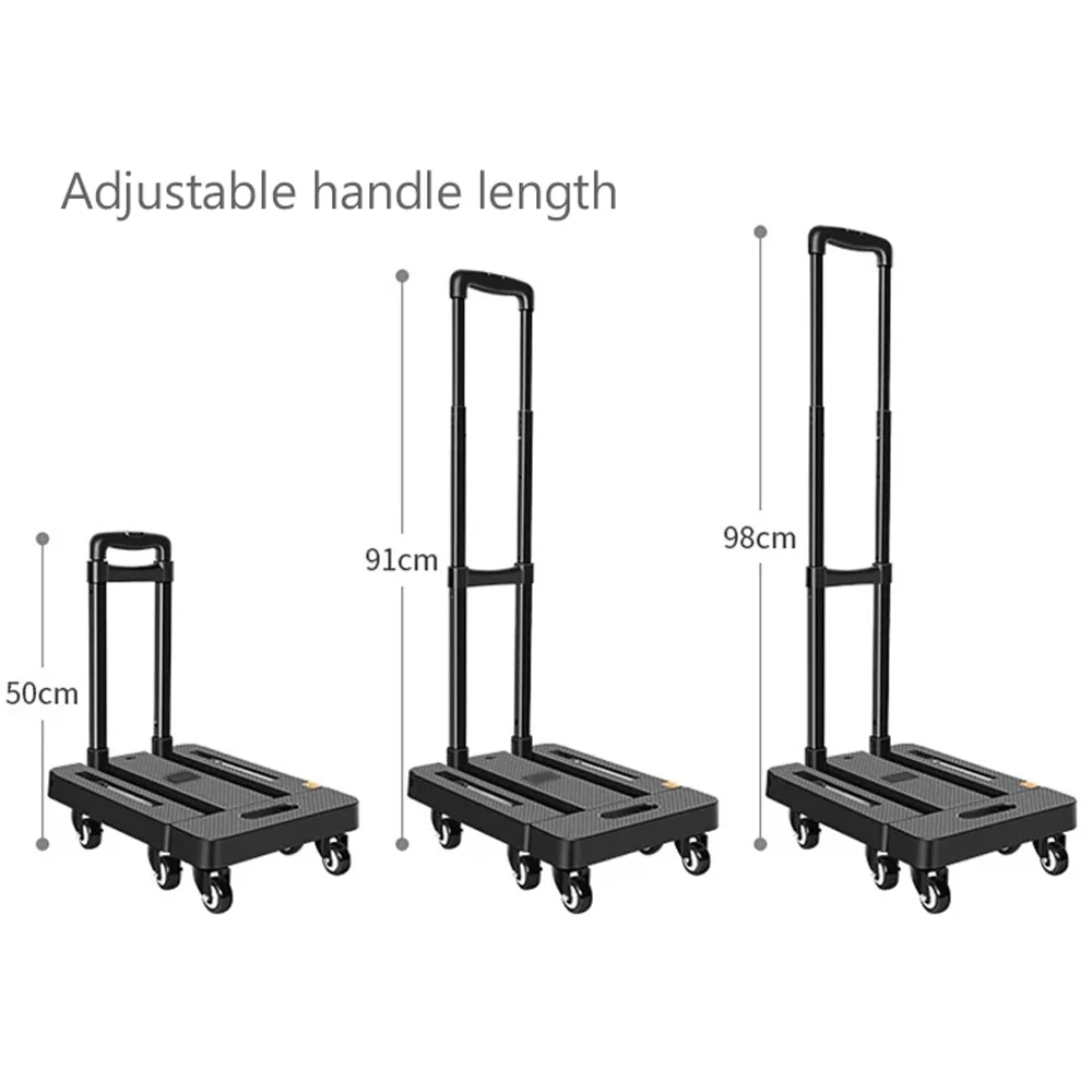 DYSC Outdoors Heavy Duty Retractable Dolly Warehouse Truck Luggage Cart Transport Hand Cart Folding Platform Trolley