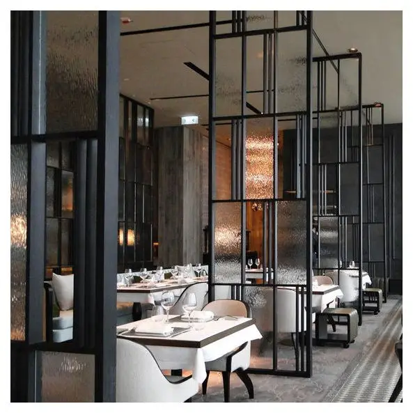 15mm Solid Plate Laser Office Partition Metal Matt Golden Room Dividers Decorative Stainless Steel Folding Screen For Nightclub