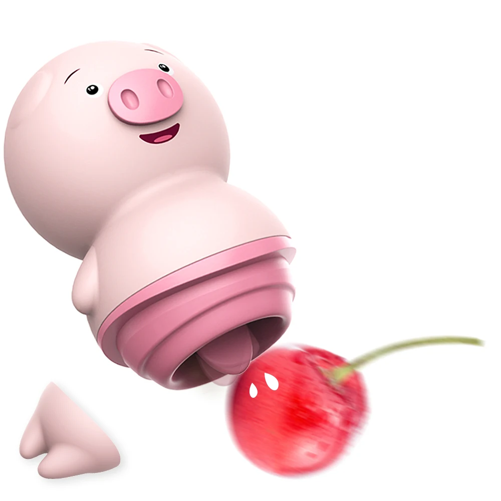 USB Cute Pig Rose Clitoris Stimulator 6 Speed Vagina Sucking Vibrator Sex Toy Women Pink Oral Tongue Suck & Licking Vibrator