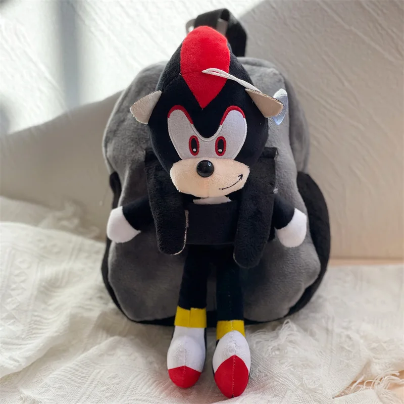 So-nic Detachable Plush Toy Backpack For Kids Kindergarten School Students Schoolbag Boys Girls Game Anime Cartoon School Bags