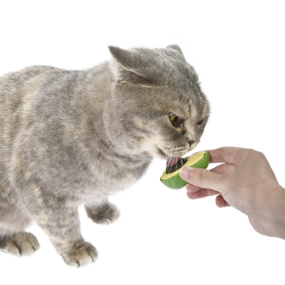 Avocado Interactive Pet Rotatable Treats Kitten Playing Edible Licking Ball Cat Catnip Wall Ball Toy