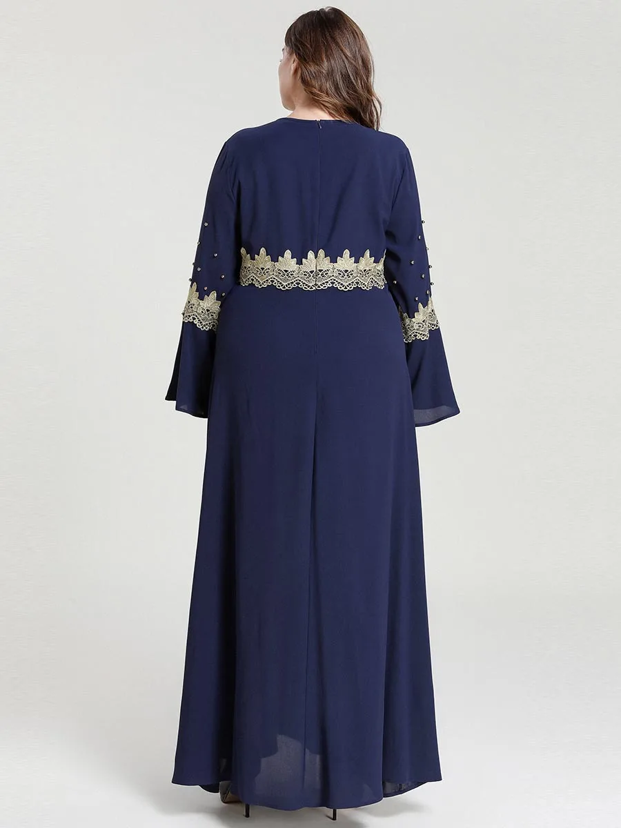 Dubai Embroidered Muslim Kaftan for Women Long Sleeve Abaya Dress Islamic Clothing Girls Arabic Caftan Jalabiya