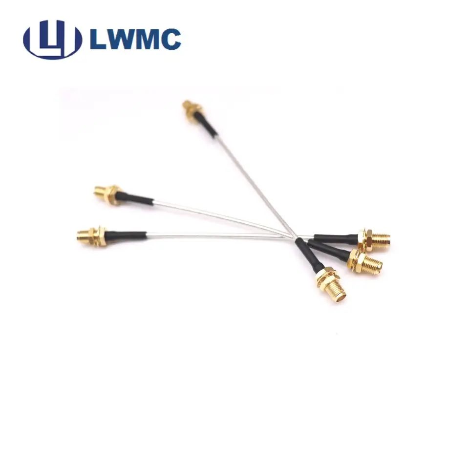 RFSMA Series cable connector, SMA  female to SMA female bulkhead mounted solder for 086 cable