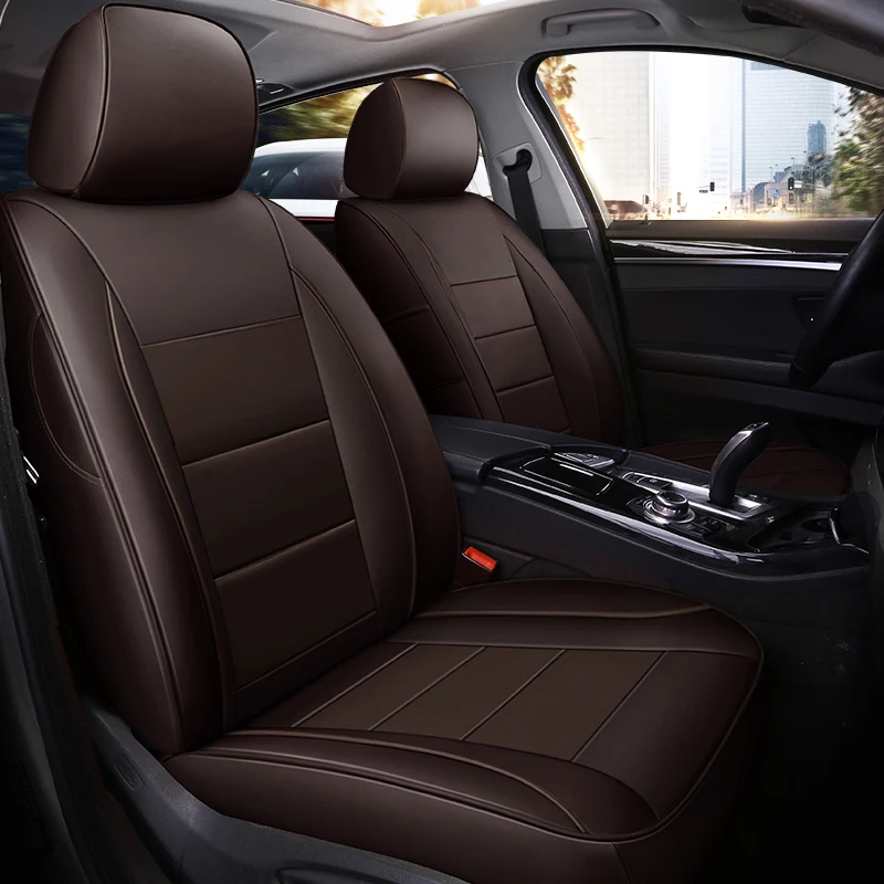 Luxury DK coffee leather industrial car seat cover for john deere truck kia picanto kia sportage mack truck mazda 6