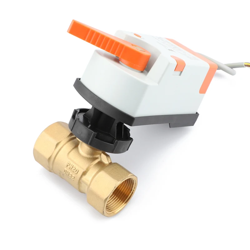 DN32 1-1/4 Inch Bidirectional Brass Electric Ball Valve with AC Motor Manual Switch Ball Valve Driver for Water OEM Customizable