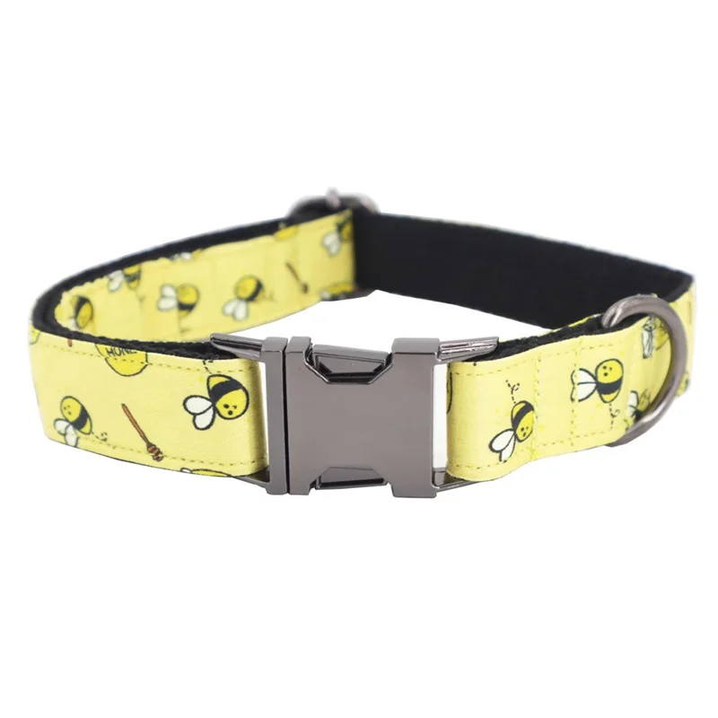 bee Dog Collar Bow Tie Dog Cat necklace with metal buckle for pet gifts