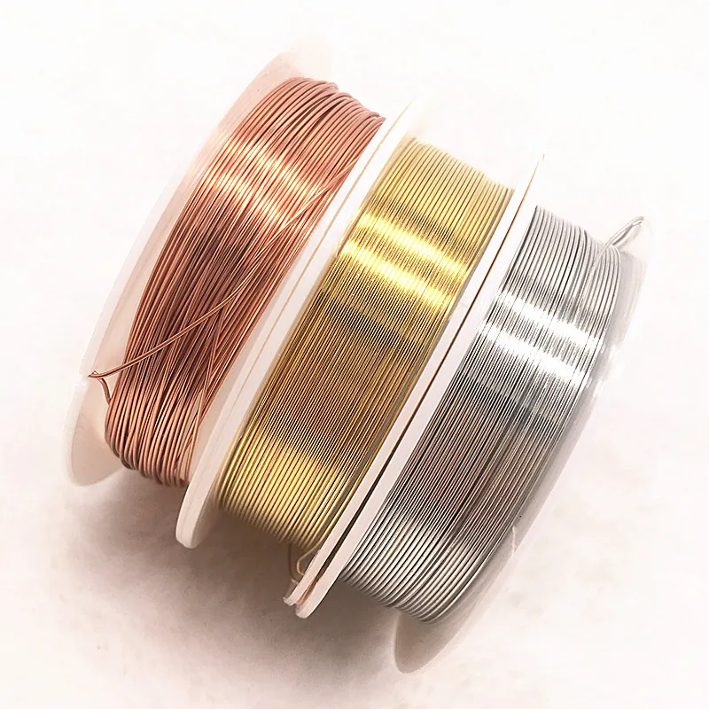 1 Roll 0.2/0.3/0.4/0.5/0.6/0.8/1mm Sturdy Copper Wire Beading Wire For Bracelet Necklace DIY Jewelry Making Accessories