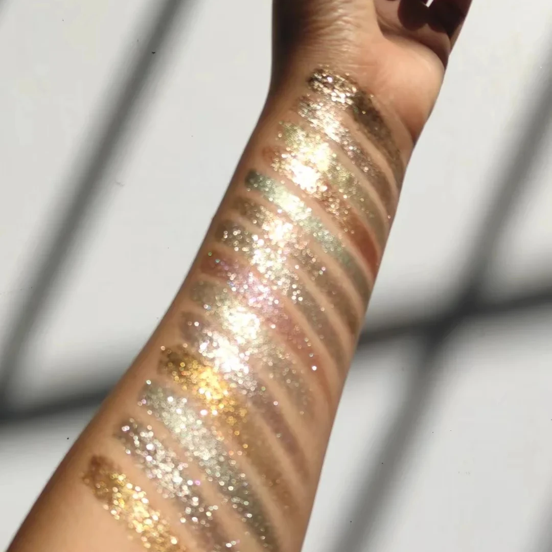 Single Super Sparkle Metallic Eyeshadow Custom Silver Foil Duochrome Multichrome Eyeshadow Palette