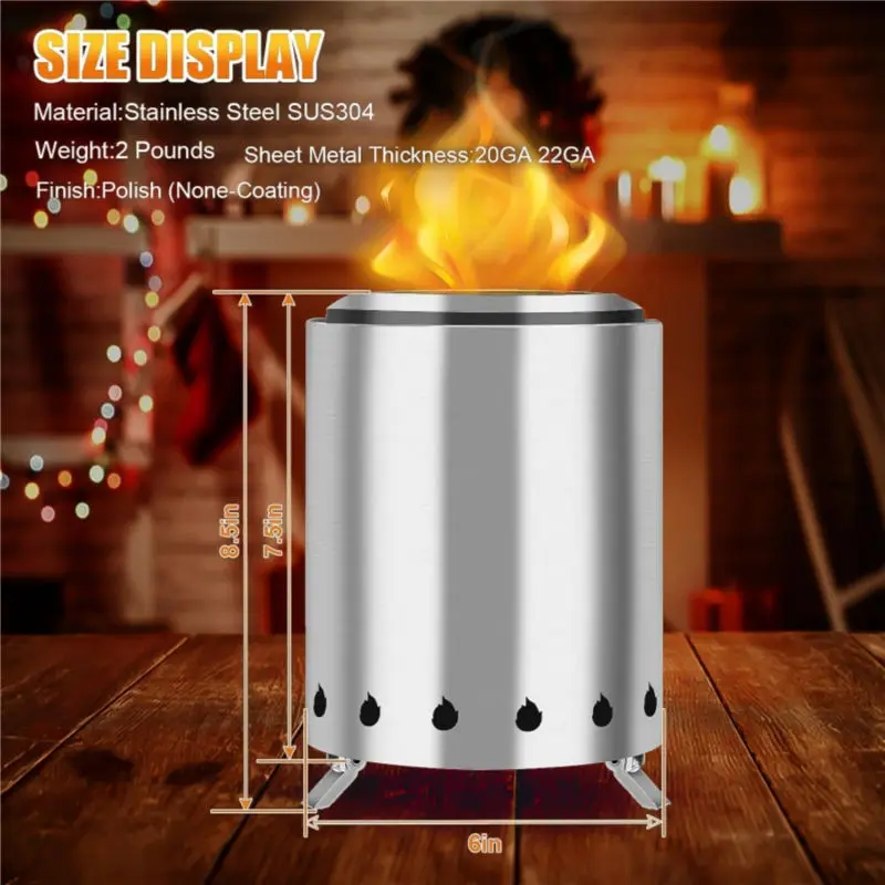 Ur-health Living Room Decorative Mini Firewood Stove Table Fireplace Smokeless Fire Pit Outdoor