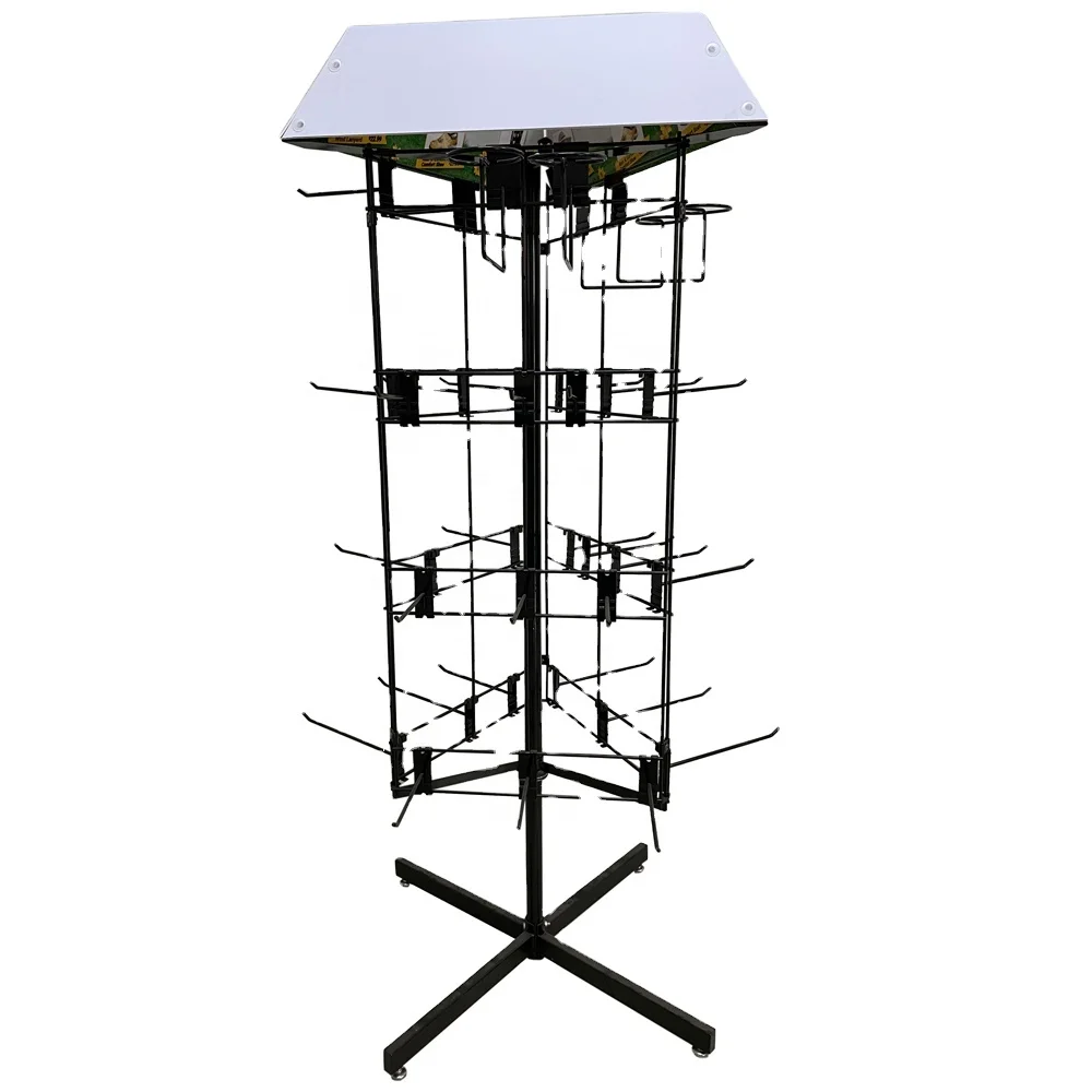 custom rotating flip flops display stand for Outdoor retail/flooring wire hook hanging product flip flops display rack