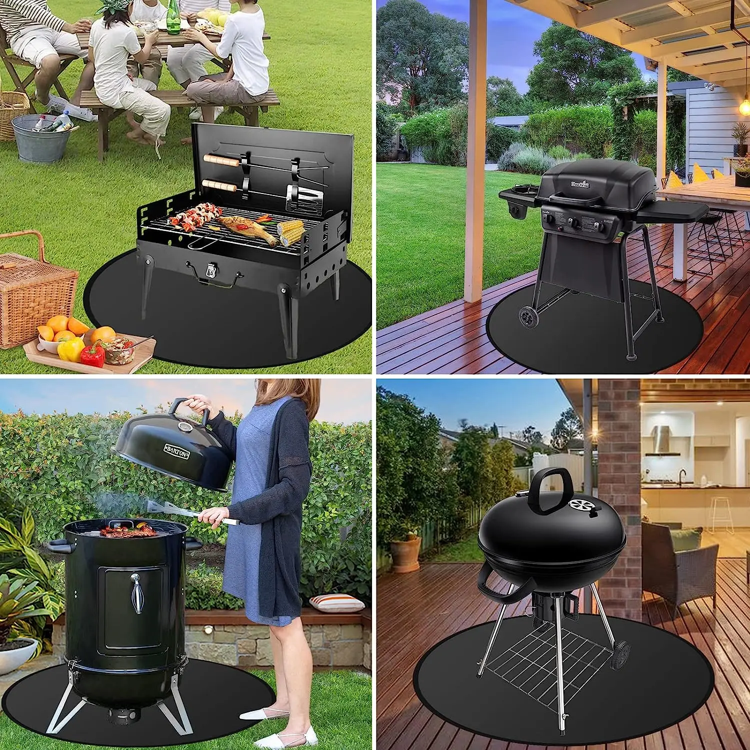 36' Round Fire Pit Mat,Fireproof Mat for Under Fire Pit, Grill Mat for Protector Deck