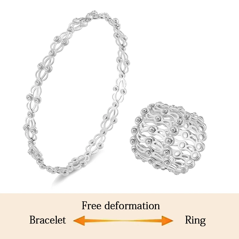 LMB02 RINNTIN Magic Twist браслет 925 стерлингового серебра 2 в 1 складной выдвижной