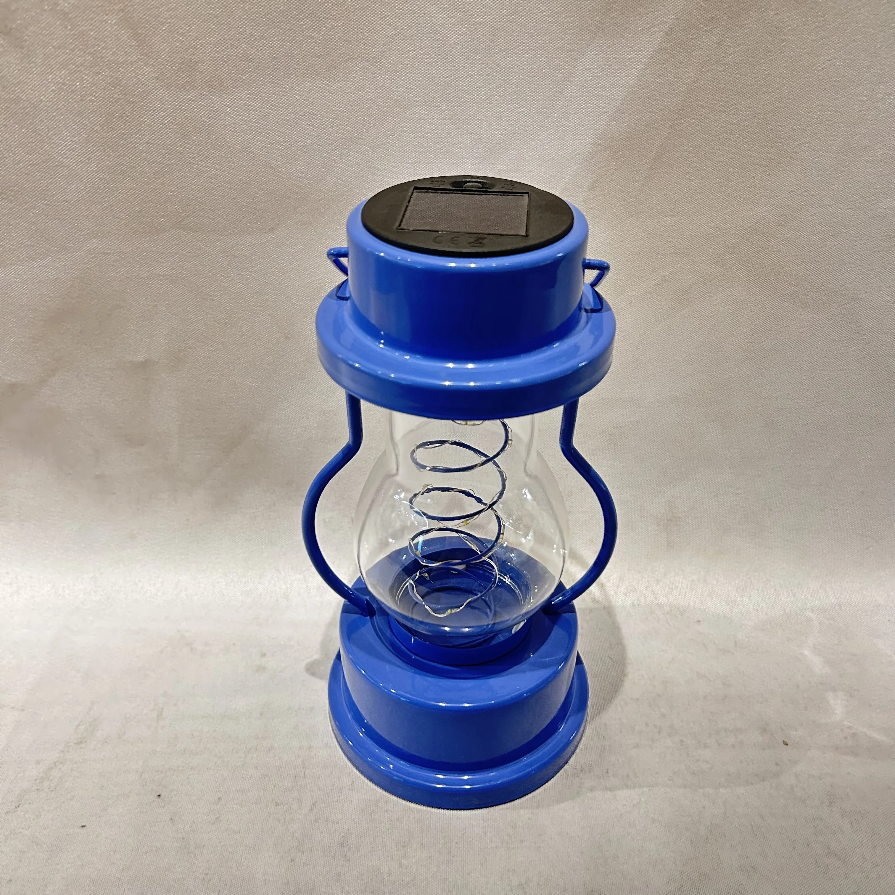 Garden colorful antique solar lantern inflatable lantern with handle glass NI-MH battery metal solar lanterns for the garden