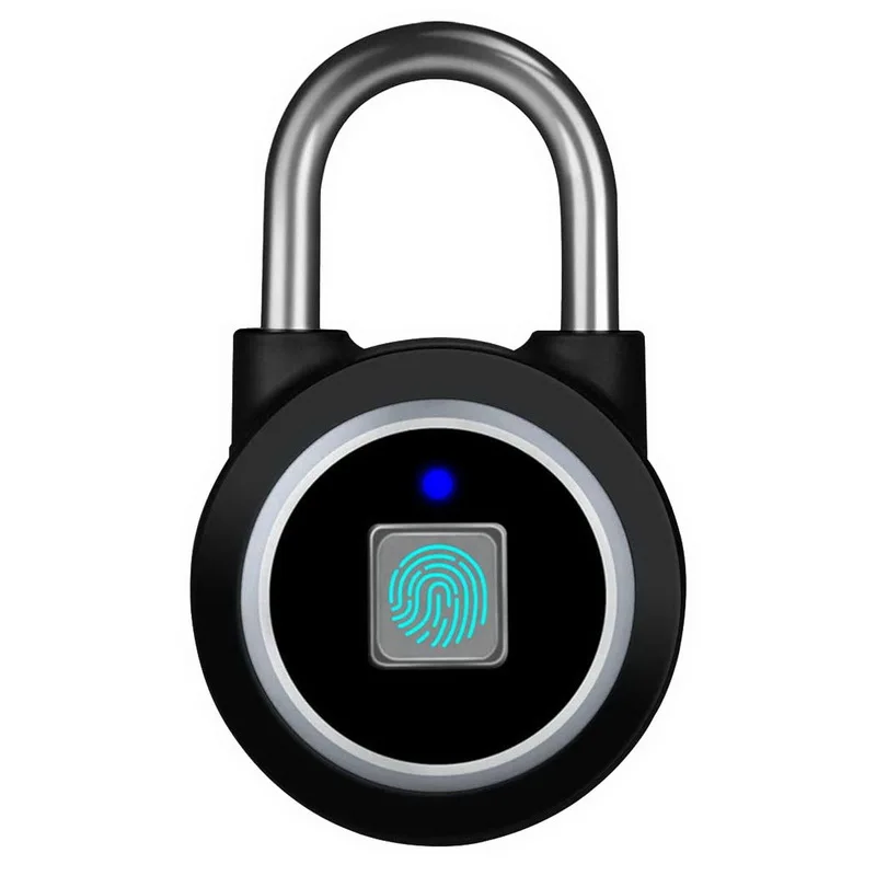 Gym Sports Bike School Fence and Storage Biometric Water Resistant Fingerprint Padlock Blue Tooth Lock Mobile APP Smart Padlock