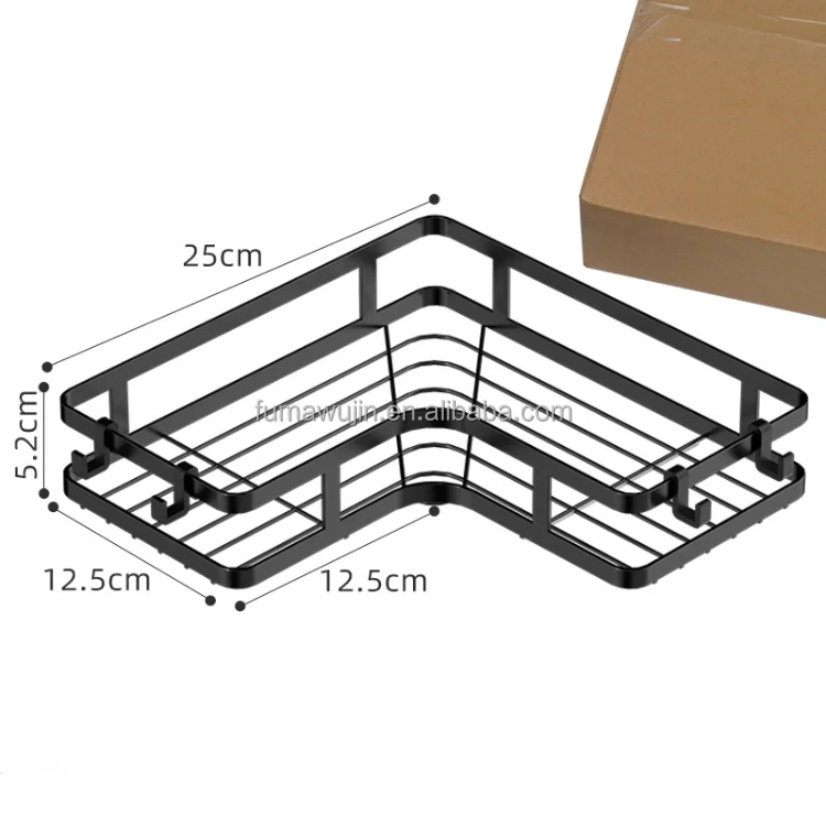 Multi-use corner storage rack for living room bathroom durable metal adhesive bathroom corner rack