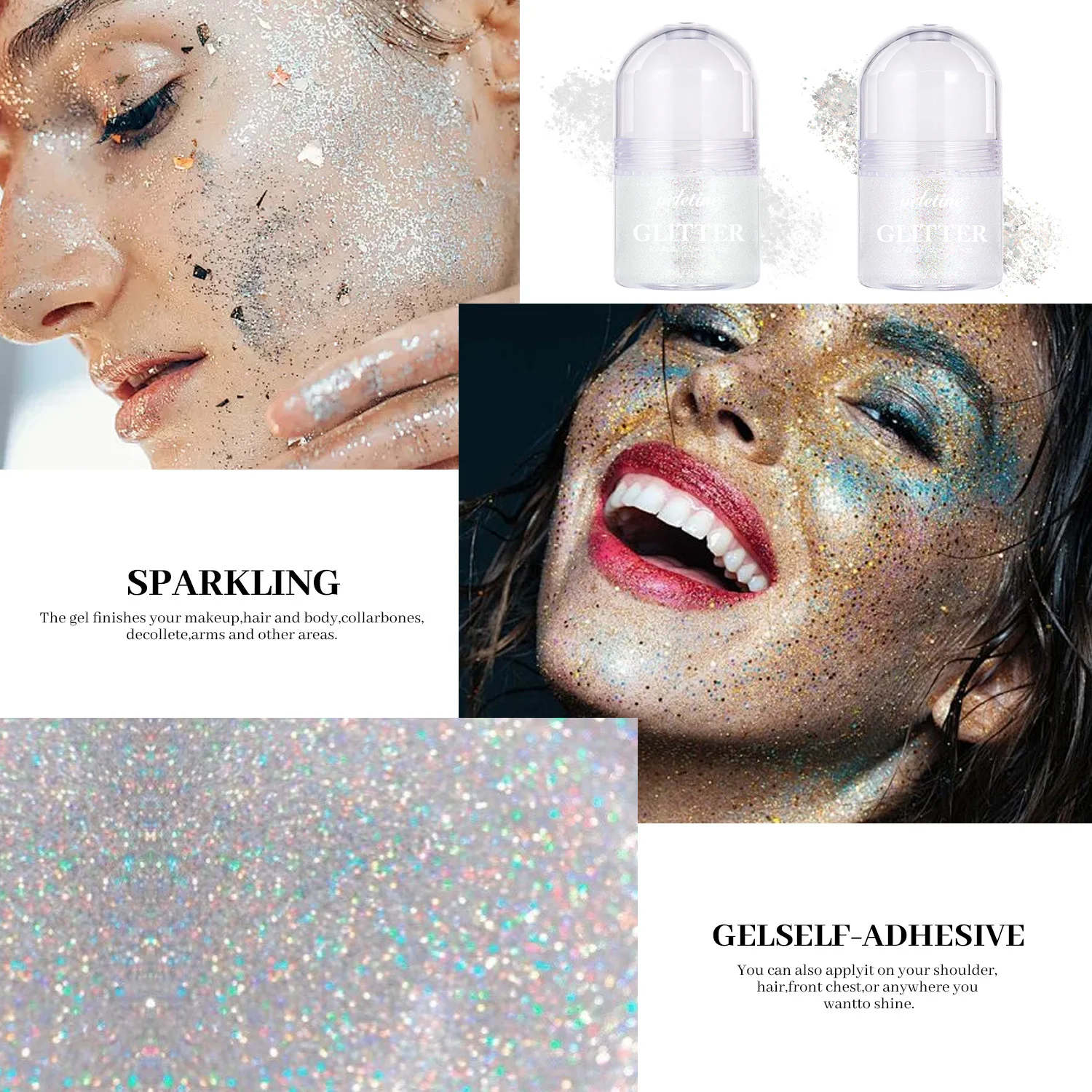 Highlighter Makeup Multifunction Roll-on Highlighter Stick Body Shimmer Glitter Makeup for Highlighting