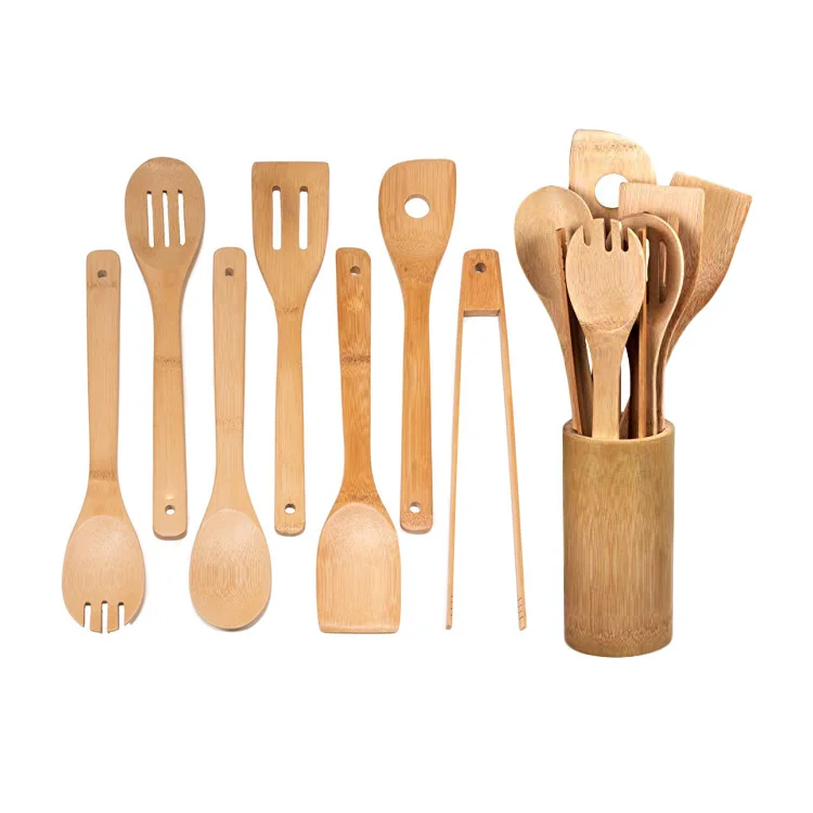Reusable Utensils with Case  Bamboo Cutlery Set for Travel To Go  Silverware Fork, Knife, Spoon, Straw, Cleaning Brush