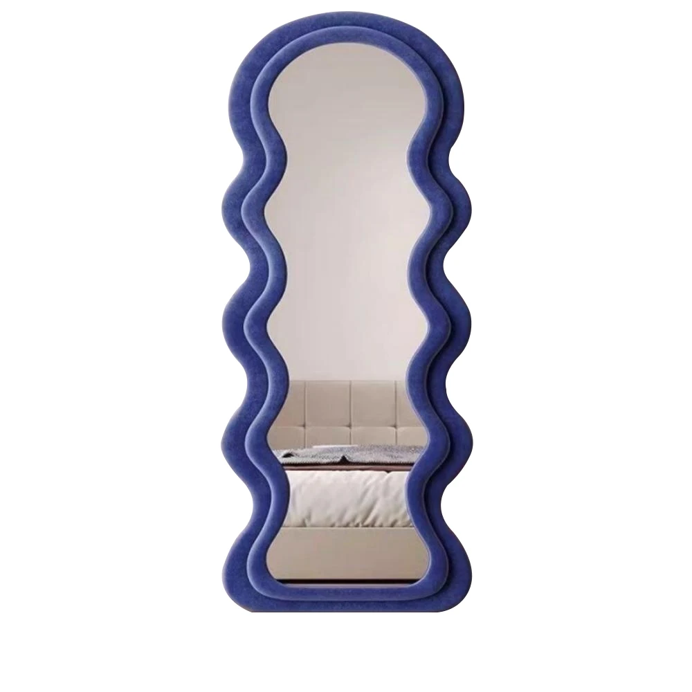 Wholesale flannel framed vintage wave furniture dressing mankeup toilet hanging wall floor full body mirror espejo spiegel miroi