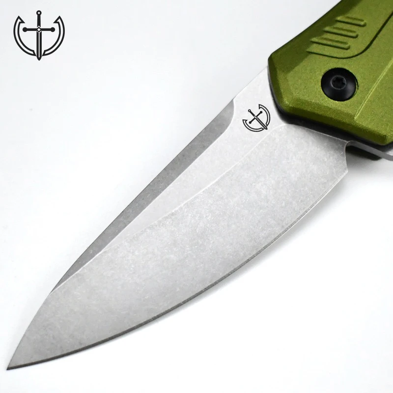Fantastic D2 survival knife fixed blade durable green handle aluminum knife special portable pocket knife