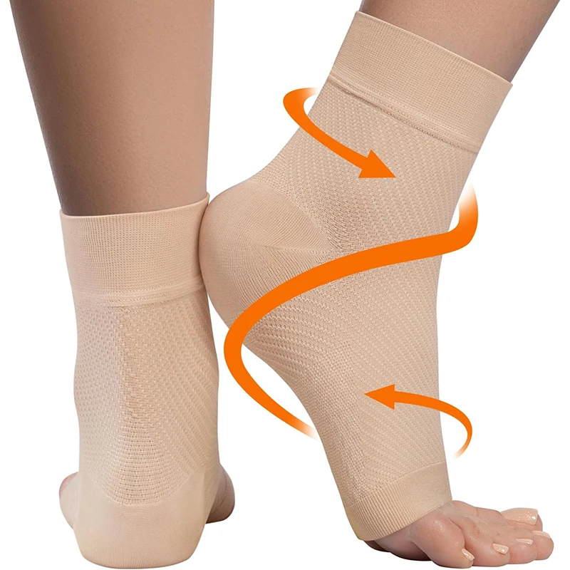 Nylon Swelling Feet Sleeve Ankle Foot Brace Splint Wrap Support Compression Ankle Braces Socks Open Toe Compression Socks