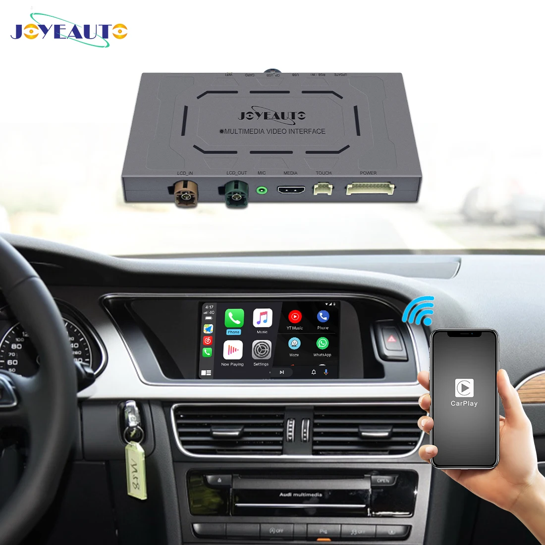 Беспроводной модуль Joyeauto для Apple CarPlay Android авто 2010-2011 Audi A6 A7 A8 Q7 c6 carplay зеркальная ссылка USB flash play